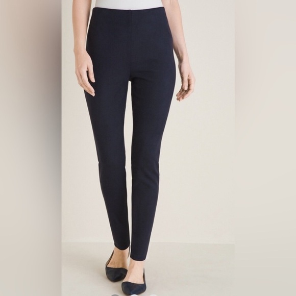 Chico's Size 3 Ponte Pull On Vegan Suede Legging Tapered Pants Chicos Size XL 16 - Picture 1 of 11